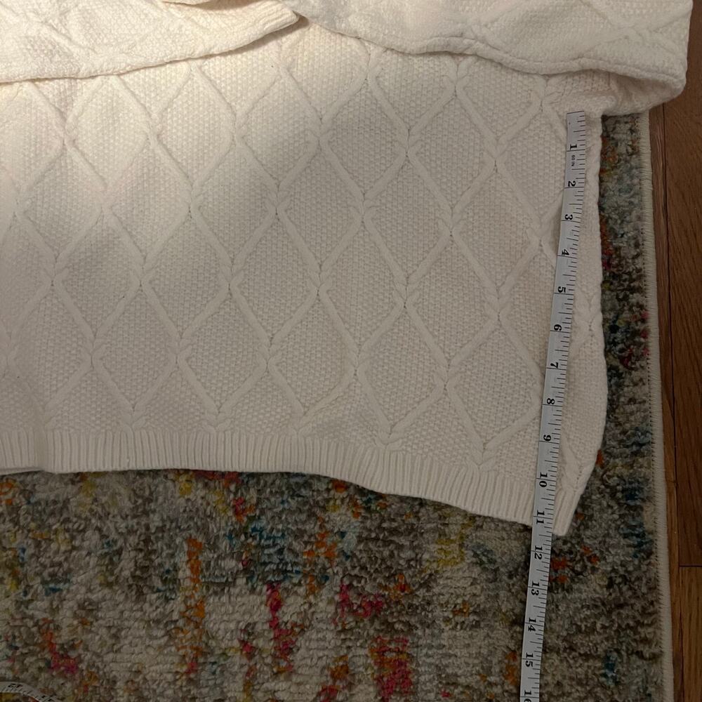 Old Navy Mock Neck Diamond Stitch Cable Knit Sweater Cream NWT Size Medium - Picture 4 of 10